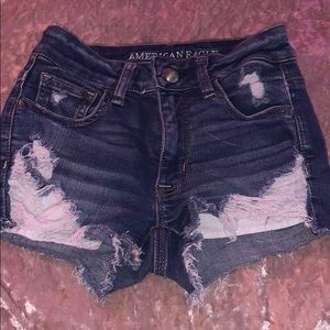 Dark Wash High Rise Stretchy Short Shorts